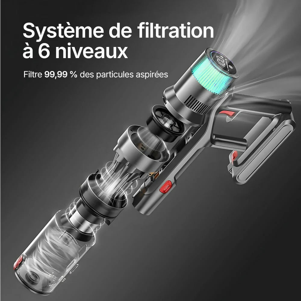 Aspirateur balai V9 Pro – Moteur ultra-puissant 100 000 tr/min pour une performance exceptionnelle