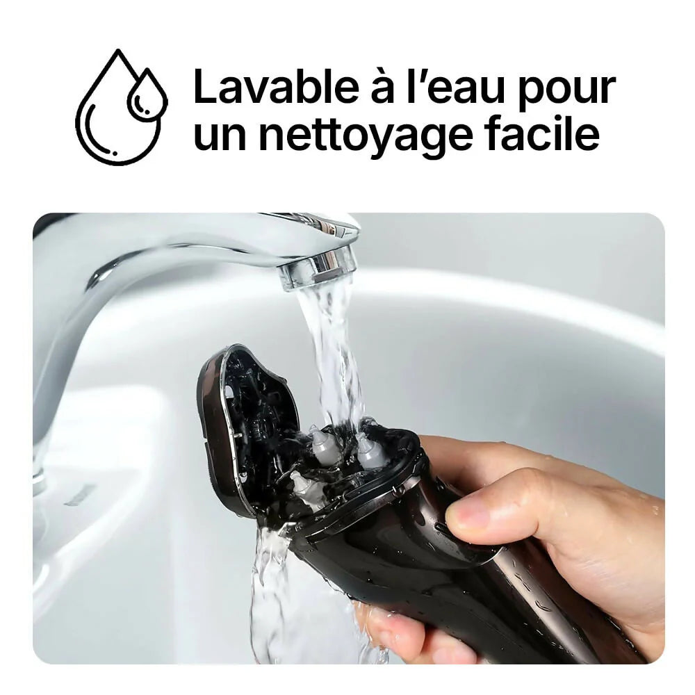 Rasoir électrique V1Pro – Lames 4D ultra-précises et tondeuse intégrée pour un rasage net et confortable